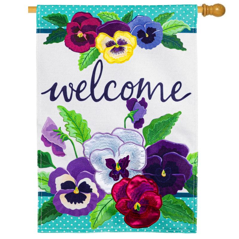 Pansy Garden House Flag